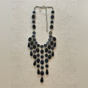 Chico's - Elegant Blue and Silver Statement Necklace